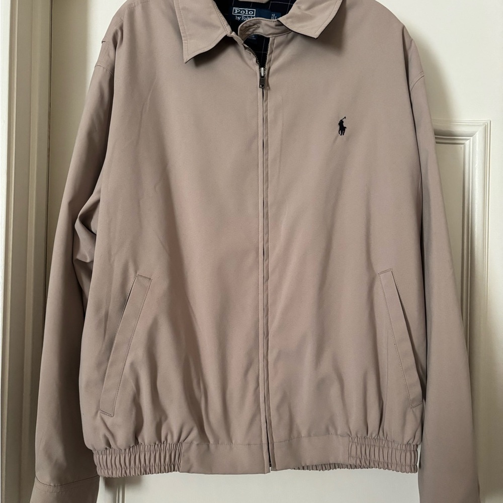 Ralph Lauren Tan Lightweight Shirt Jacket with Elastic Cuffs